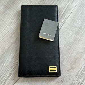 NWT Bally Vintage 90s Bi-Fold Black Leather Wallet BRAND NEW WITH TAGS